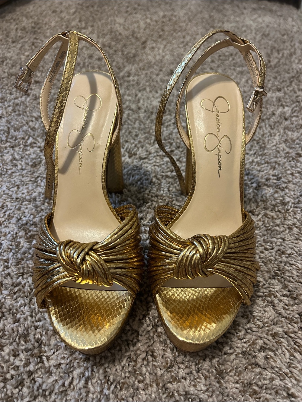 Jessica Simpson Gold Heels
